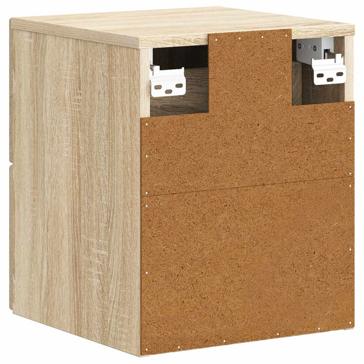 Væghængt Natbord med skuffe 2 pcs Sonoma-eg 34,5 x 33 x 40 cm