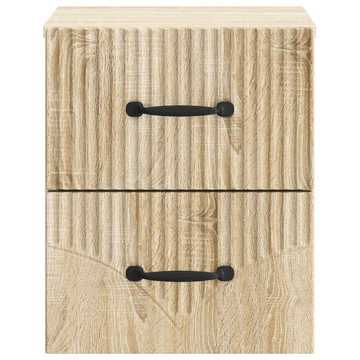 Væghængt Natbord med skuffe 2 pcs Sonoma-eg 34,5 x 33 x 40 cm
