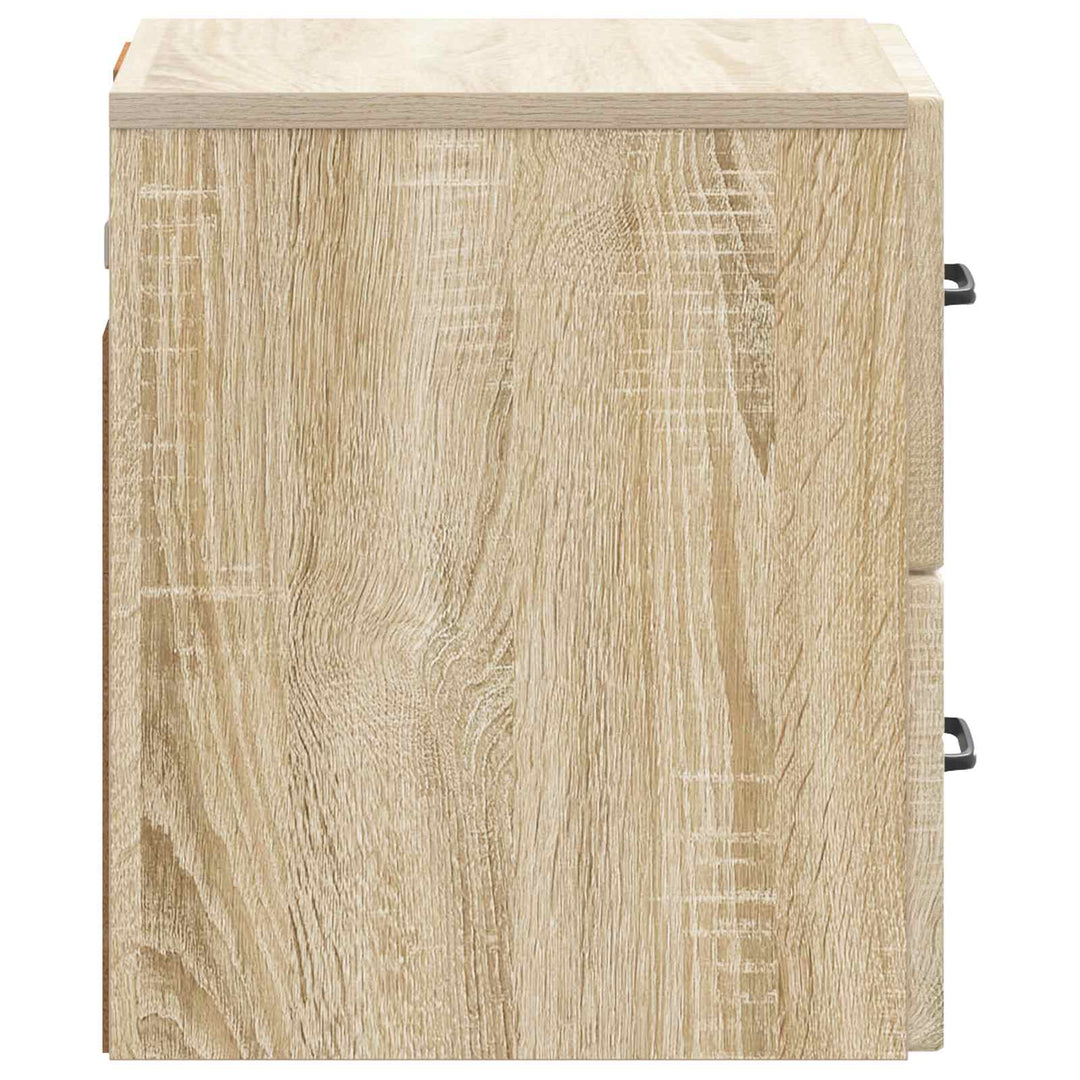 Væghængt Natbord med skuffe 2 pcs Sonoma-eg 34,5 x 33 x 40 cm