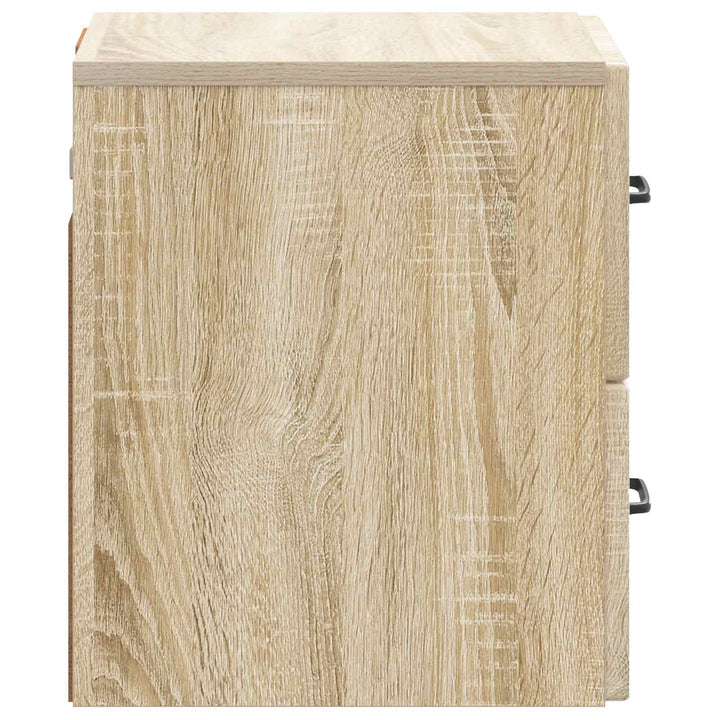 Væghængt Natbord med skuffe 2 pcs Sonoma-eg 34,5 x 33 x 40 cm