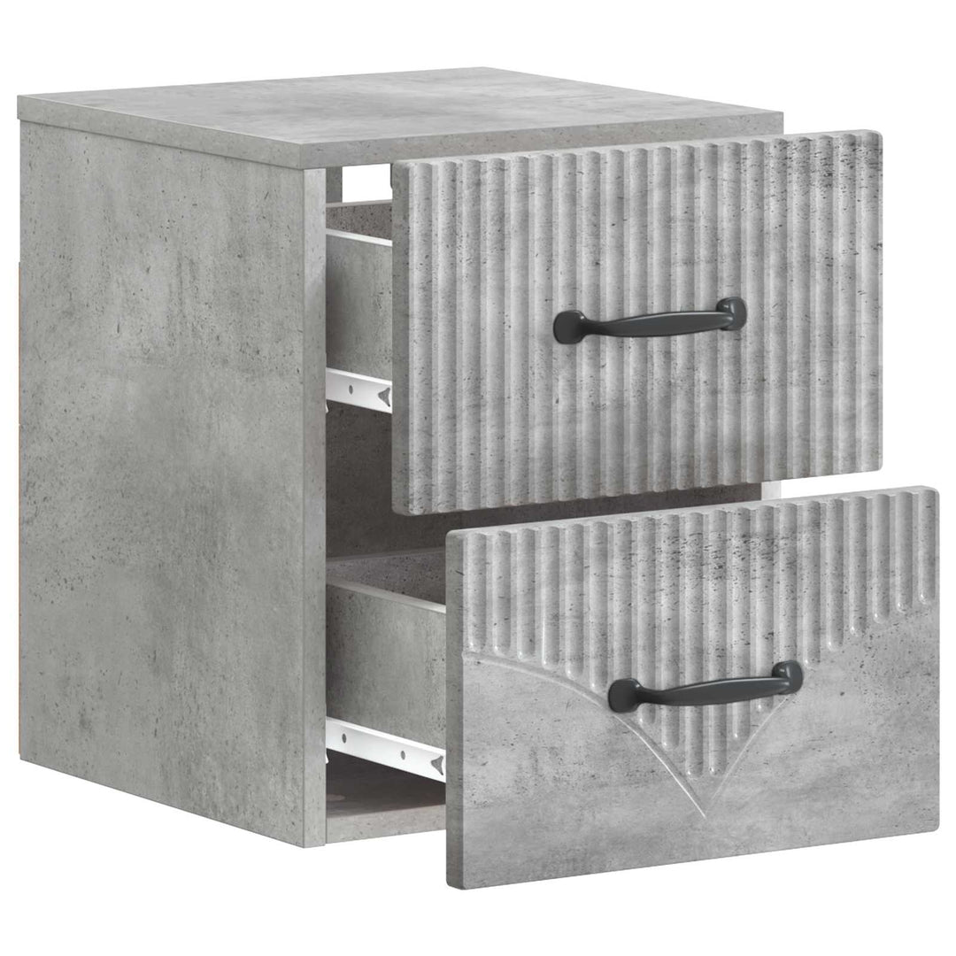 Væghængt Natbord Betongrå 34,5 x 33 x 40 cm Konstrueret træ