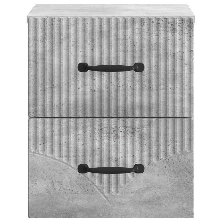 Væghængt Natbord Betongrå 34,5 x 33 x 40 cm Konstrueret træ