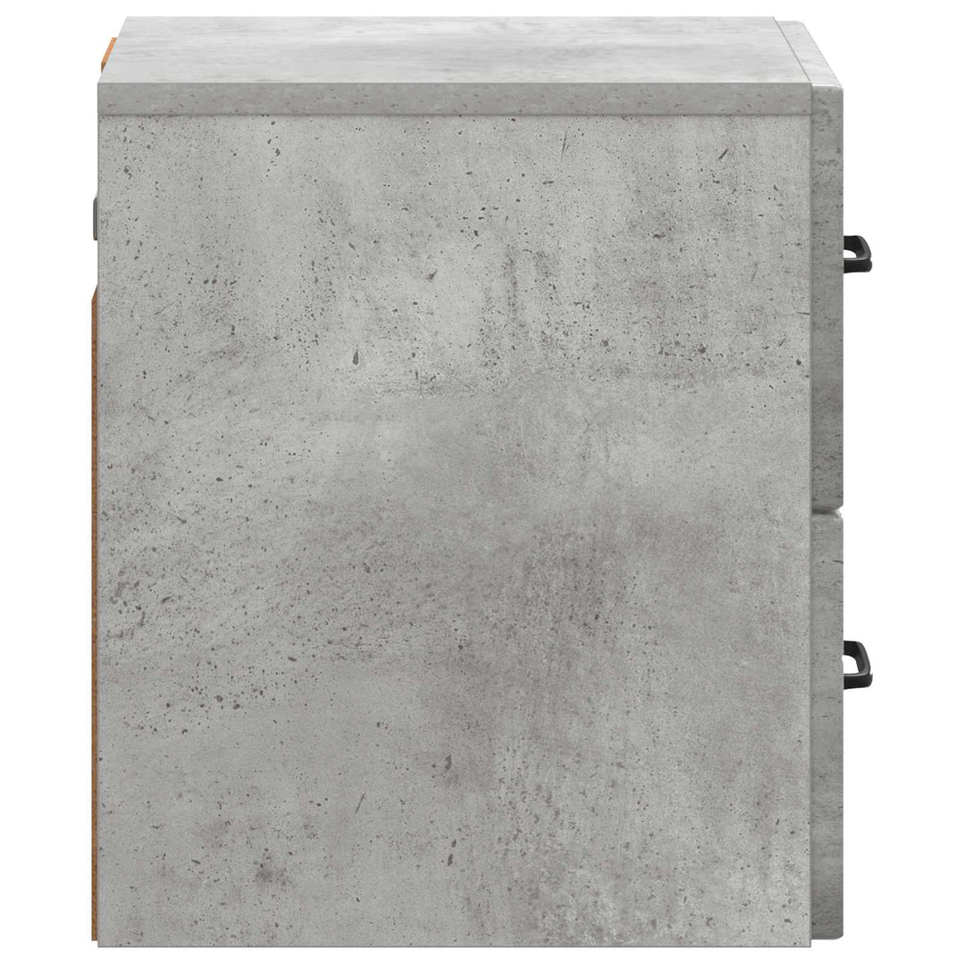 Væghængt Natbord Betongrå 34,5 x 33 x 40 cm Konstrueret træ