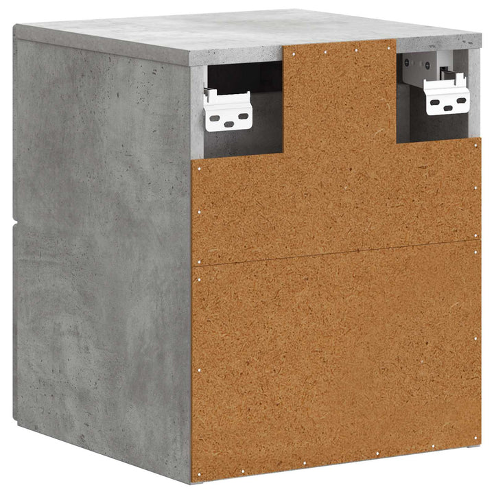 Væghængt Natbord med skuffe 2 pcs Betongrå 34,5 x 33 x 40 cm
