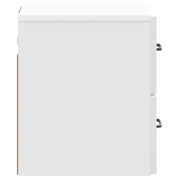 Væghængt Natbord 2 pcs Hvid højglans 34,5 x 33 x 40 cm