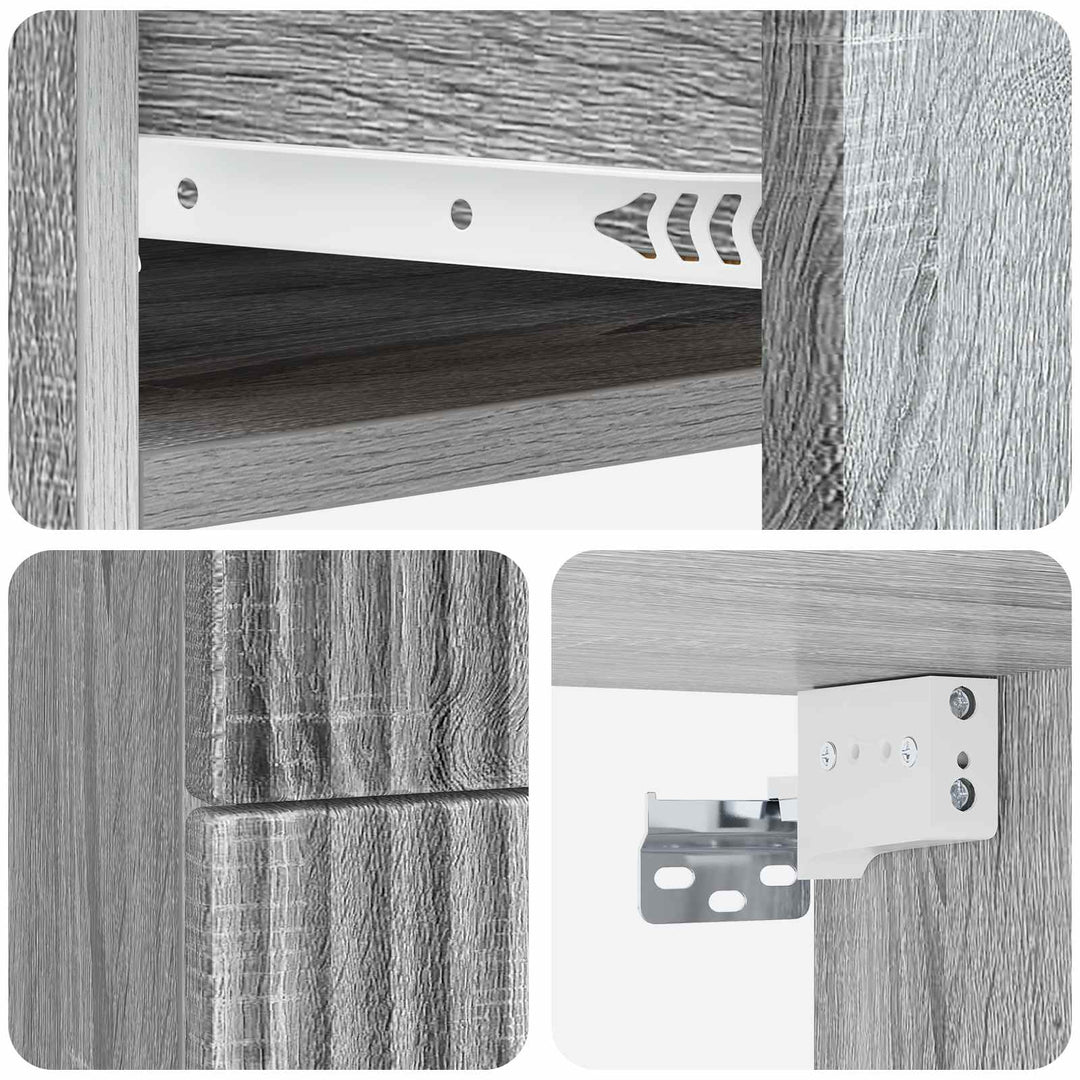 Væghængt Natbord 2 pcs Grå sonoma-eg 34,5 x 33 x 40 cm