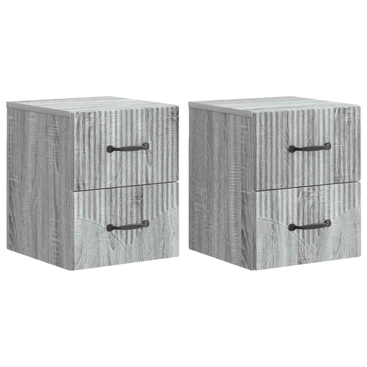 Væghængt Natbord 2 pcs Grå sonoma-eg 34,5 x 33 x 40 cm