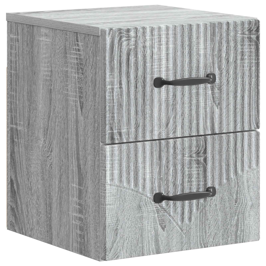 Væghængt Natbord 2 pcs Grå sonoma-eg 34,5 x 33 x 40 cm