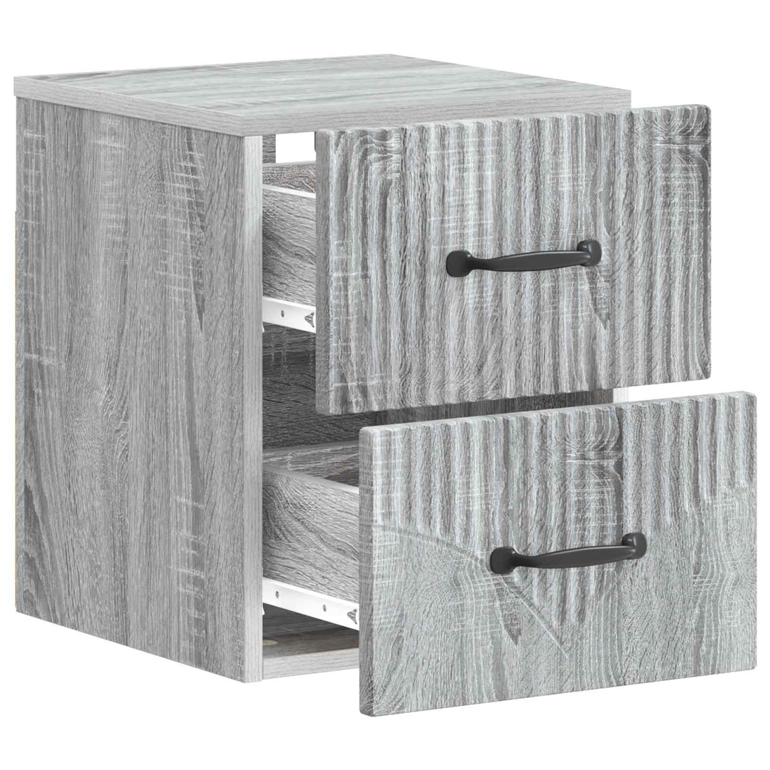 Væghængt Natbord 2 pcs Grå sonoma-eg 34,5 x 33 x 40 cm