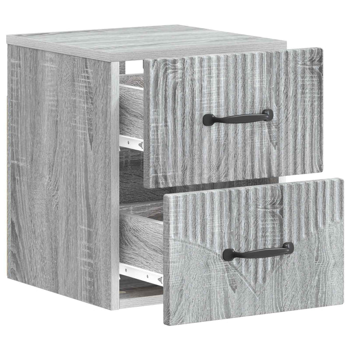 Væghængt Natbord 2 pcs Grå sonoma-eg 34,5 x 33 x 40 cm