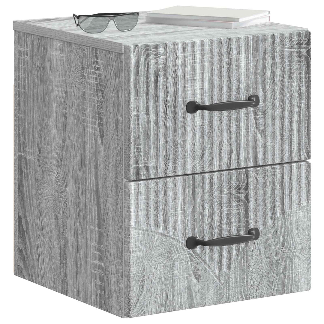Væghængt Natbord 2 pcs Grå sonoma-eg 34,5 x 33 x 40 cm