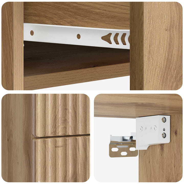 Væghængt Natbord med skuffe 2 pcs Artisan-eg 34,5 x 33 x 40 cm