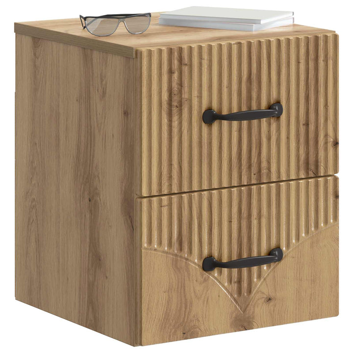 Væghængt Natbord med skuffe 2 pcs Artisan-eg 34,5 x 33 x 40 cm