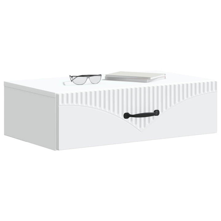 Væghængt Sideskab Hvid 59 x 34,5 x 17 cm Konstrueret træ