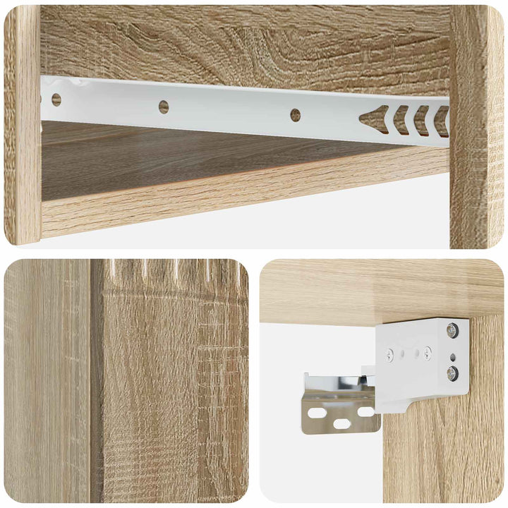 Væghængt Sideskab 59 x 34,5 x 17 cm Konstrueret træ Sonoma-eg