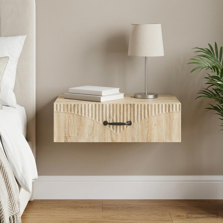 Væghængt Sideskab 59 x 34,5 x 17 cm Konstrueret træ Sonoma-eg