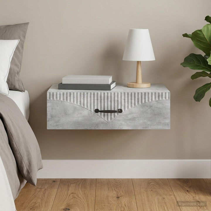 Væghængt Sideskab 59 x 34,5 x 17 cm Konstrueret træ Betongrå