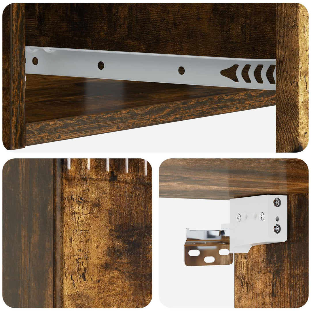 Væghængt Sideskab 59 x 34,5 x 17 cm Konstrueret træ Røget eg