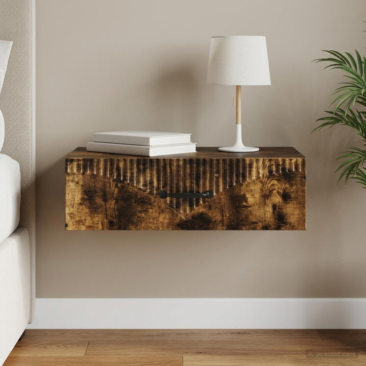 Væghængt Sideskab 59 x 34,5 x 17 cm Konstrueret træ Røget eg