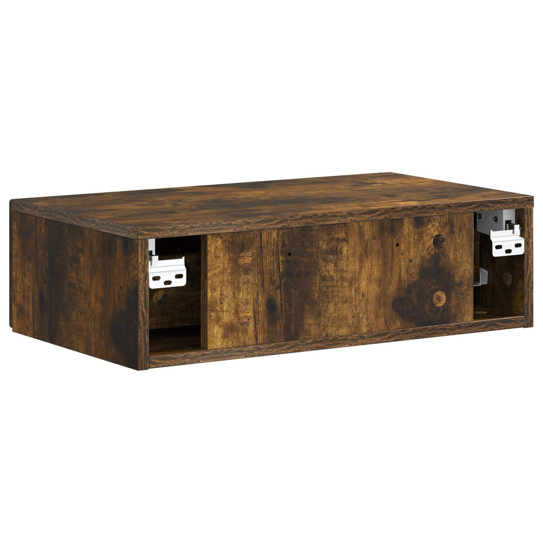 Væghængt Sideskab 59 x 34,5 x 17 cm Konstrueret træ Røget eg