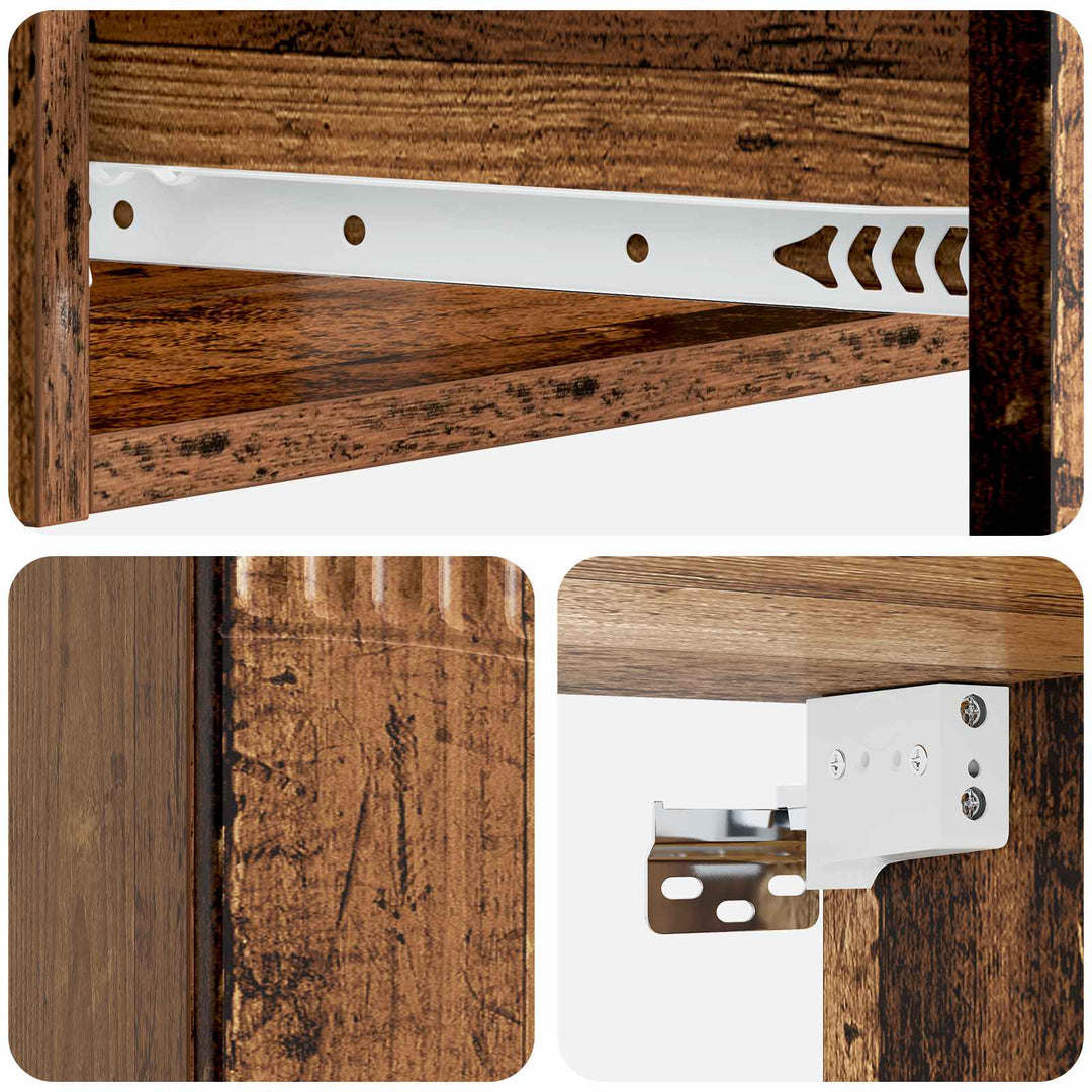 Væghængt Sideskab 59 x 34,5 x 17 cm Konstrueret træ Gammelt træ