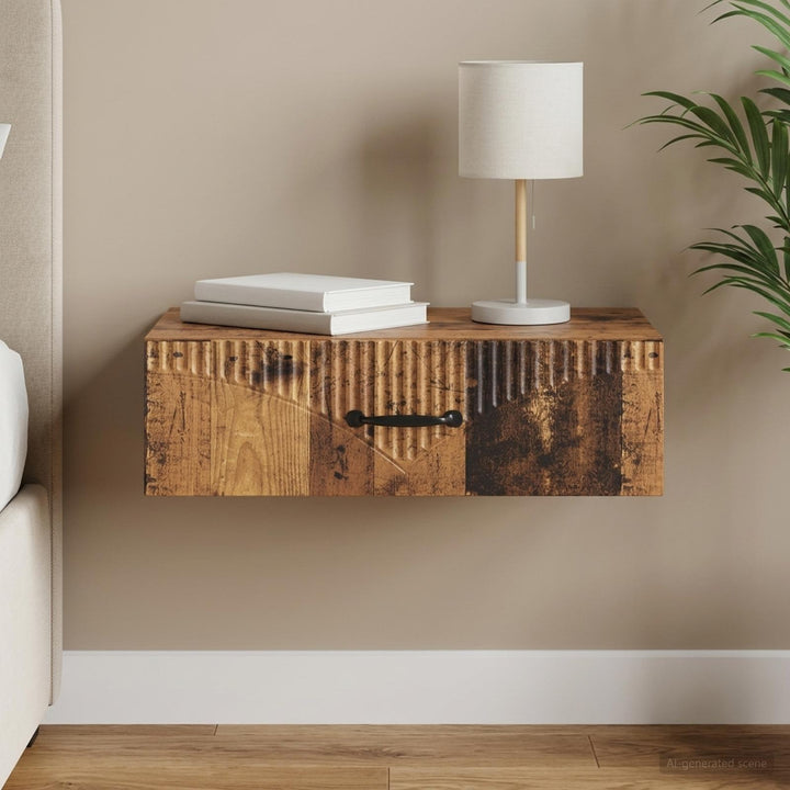 Væghængt Sideskab 59 x 34,5 x 17 cm Konstrueret træ Gammelt træ
