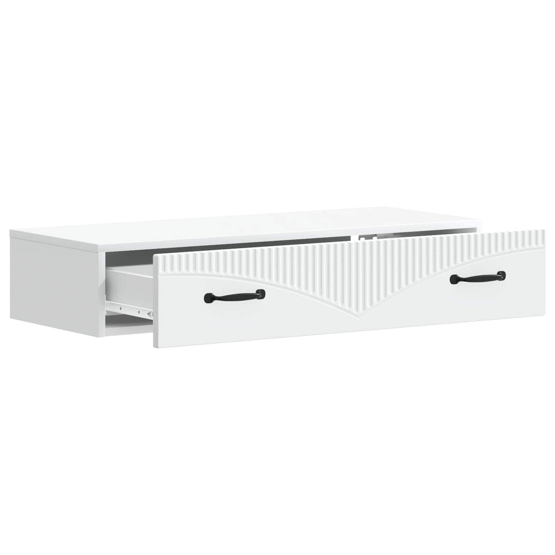 Væghængt Sideskab Hvid 87,5 x 34,5 x 17 cm Konstrueret træ