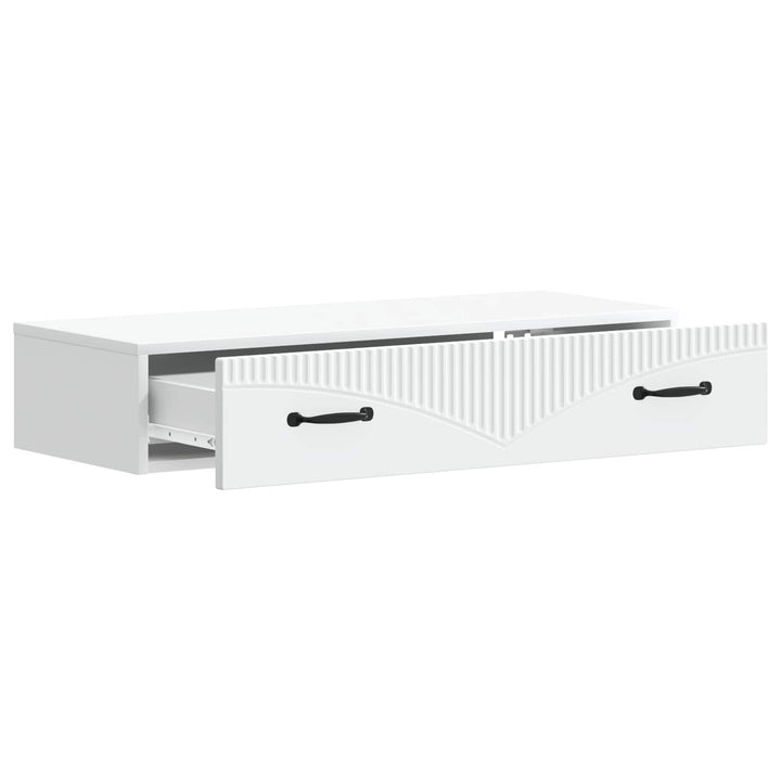 Væghængt Sideskab Hvid 87,5 x 34,5 x 17 cm Konstrueret træ