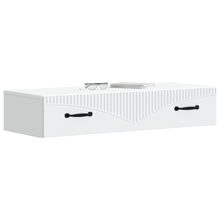 Væghængt Sideskab Hvid 87,5 x 34,5 x 17 cm Konstrueret træ