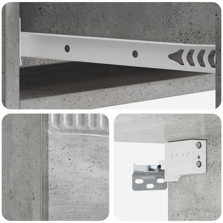 Væghængt Sideskab 87,5 x 34,5 x 17 cm Konstrueret træ Betongrå