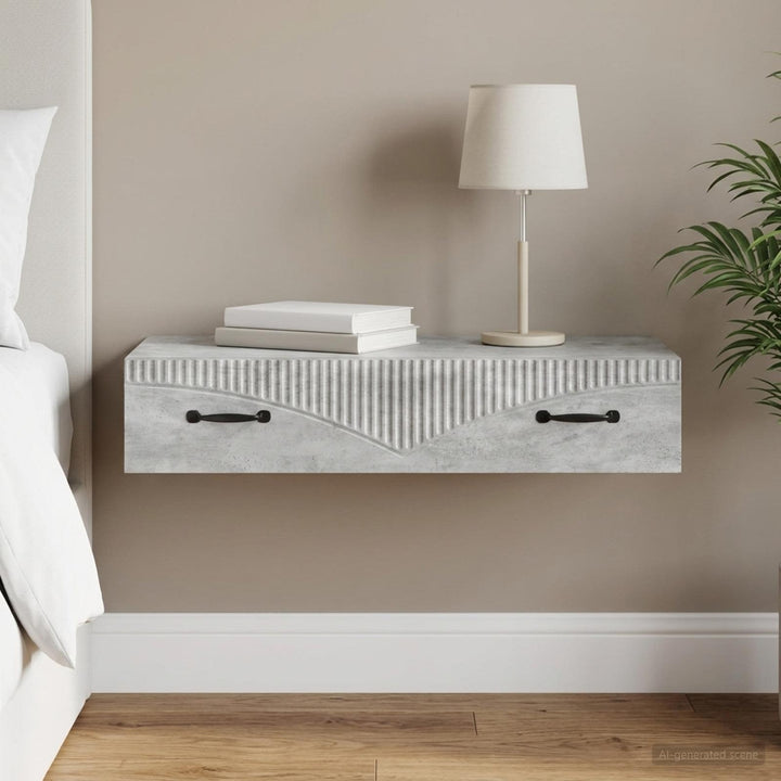 Væghængt Sideskab 87,5 x 34,5 x 17 cm Konstrueret træ Betongrå