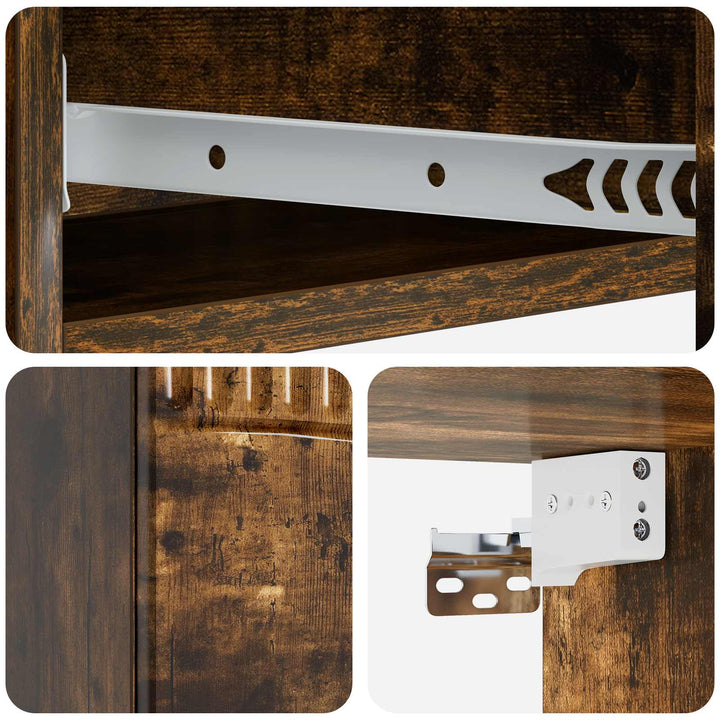 Væghængt Sideskab 87,5 x 34,5 x 17 cm Konstrueret træ Røget eg
