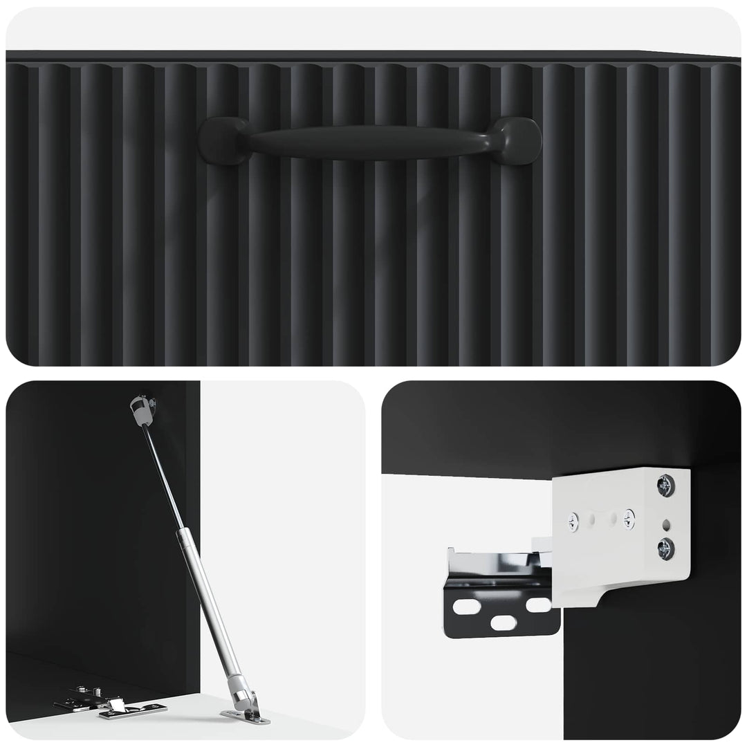 Væghængt TV-skab Sort 59,5 x 41 x 30 cm Konstrueret træ