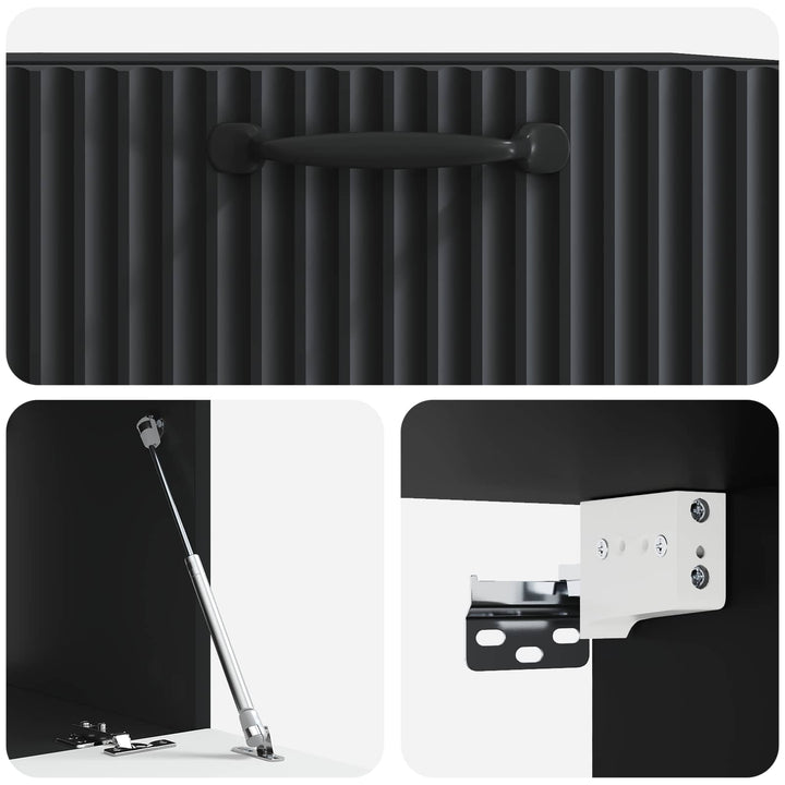 Væghængt TV-skab Sort 59,5 x 41 x 30 cm Konstrueret træ