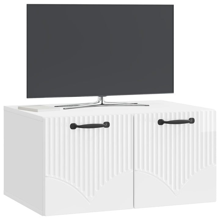 Væghængt TV-skab Vægmonteret Hvid højglans 59,5 x 41 x 30 cm