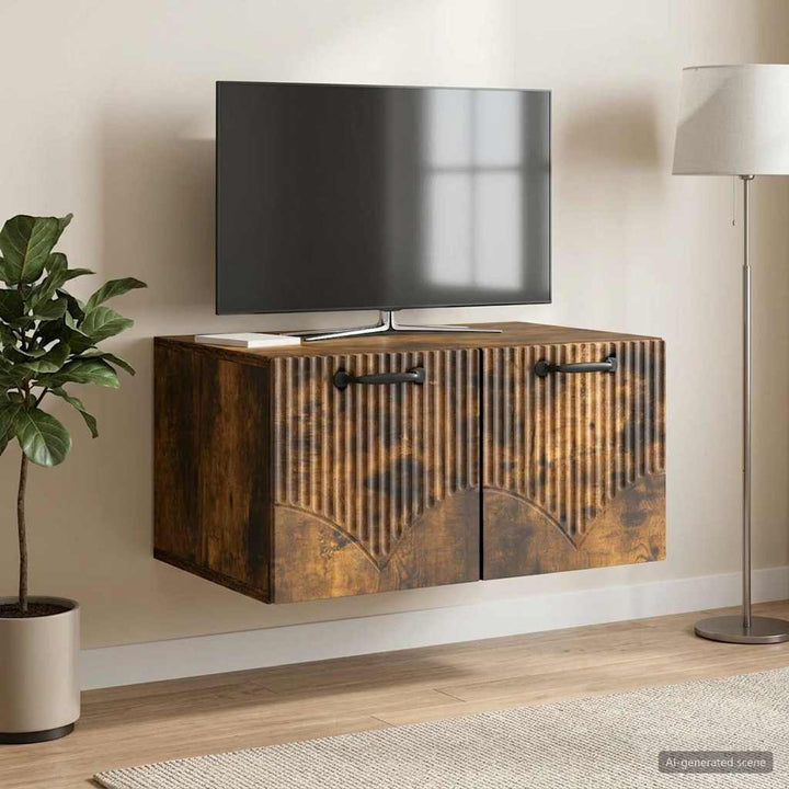 Væghængt TV-skab Røget eg 59,5 x 41 x 30 cm Konstrueret træ