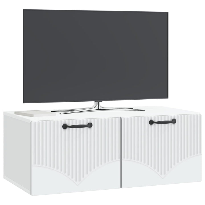 Væghængt TV-skab Hvid 78,5 x 41 x 30 cm Konstrueret træ