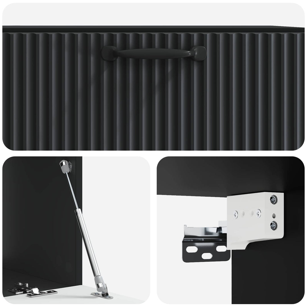 Væghængt TV-skab Sort 78,5 x 41 x 30 cm Konstrueret træ