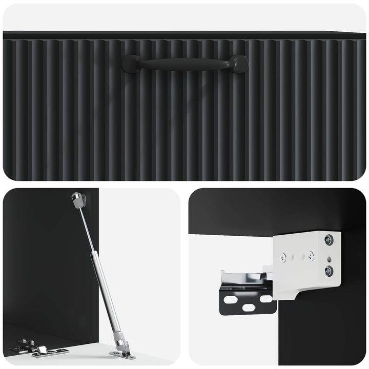 Væghængt TV-skab Sort 78,5 x 41 x 30 cm Konstrueret træ