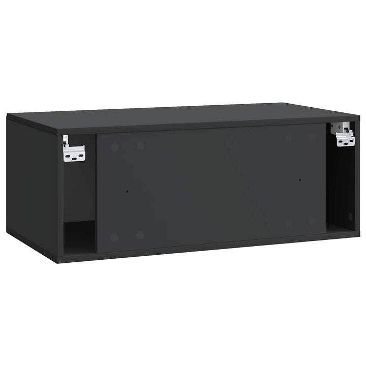 Væghængt TV-skab Sort 78,5 x 41 x 30 cm Konstrueret træ
