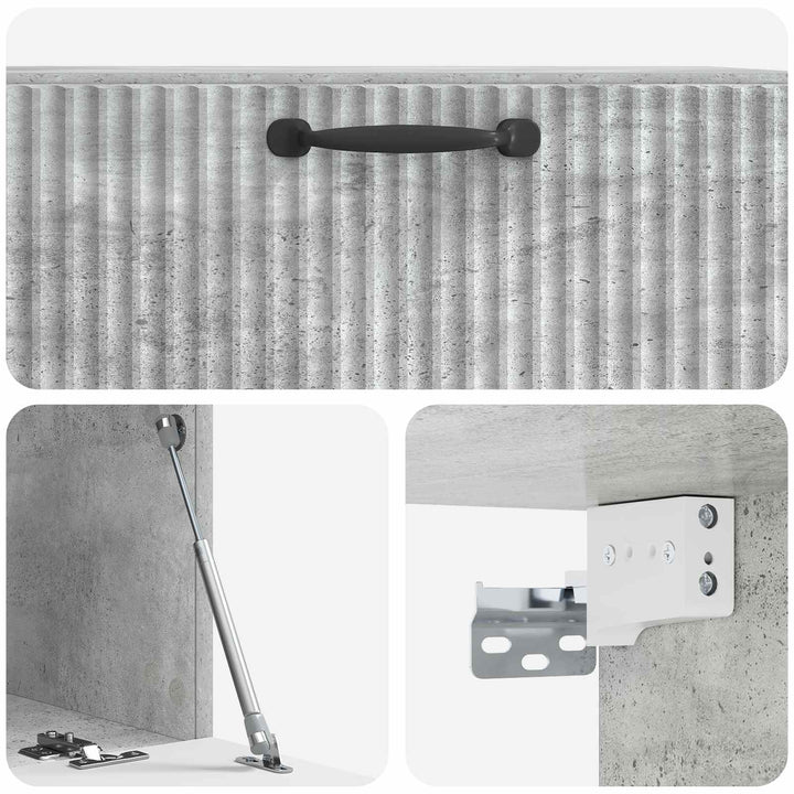 Væghængt TV-skab Betongrå 78,5 x 41 x 30 cm Konstrueret træ
