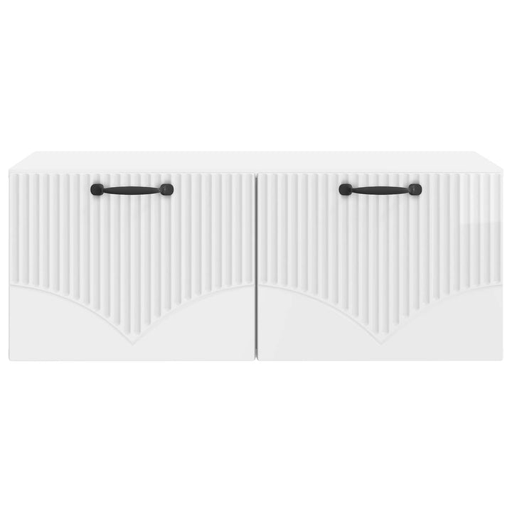 Væghængt TV-skab Vægmonteret Hvid højglans 78,5 x 41 x 30 cm