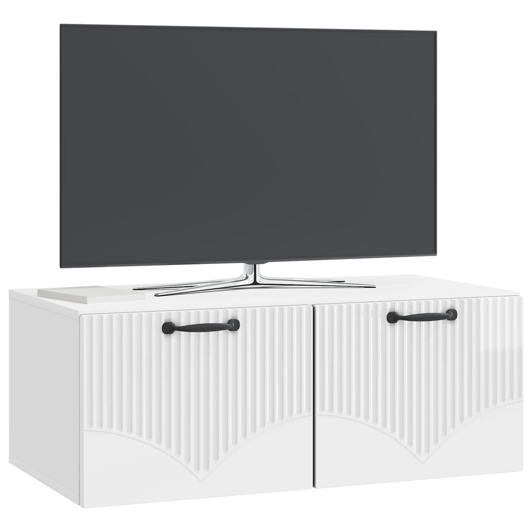 Væghængt TV-skab Vægmonteret Hvid højglans 78,5 x 41 x 30 cm