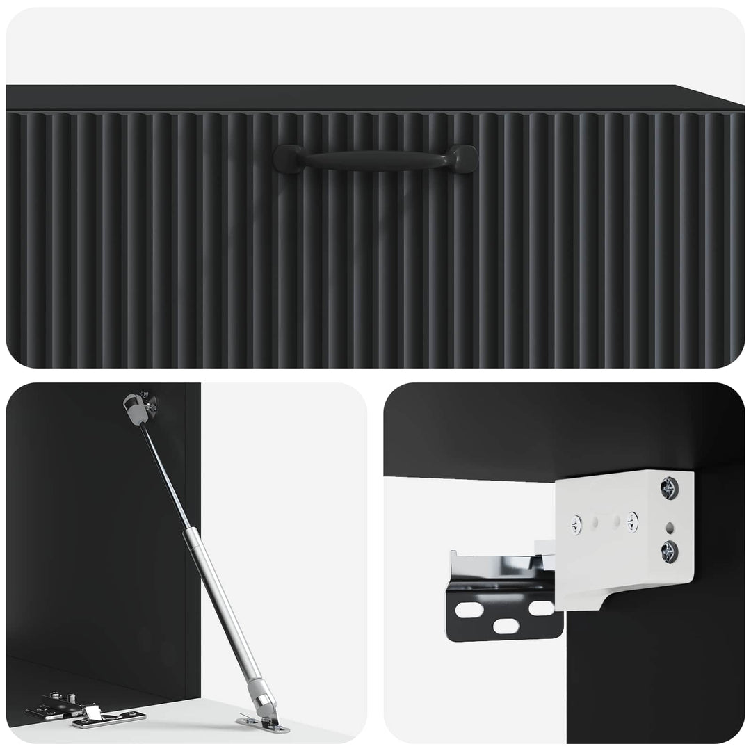 Væghængt TV-skab Sort 98 x 41 x 30 cm Konstrueret træ
