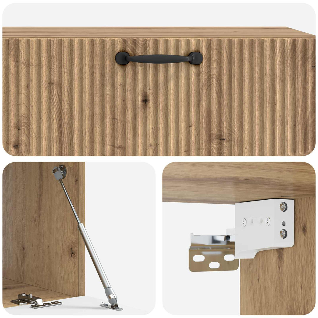 Væghængt TV-skab 98 x 41 x 30 cm Artisan-eg Konstrueret træ