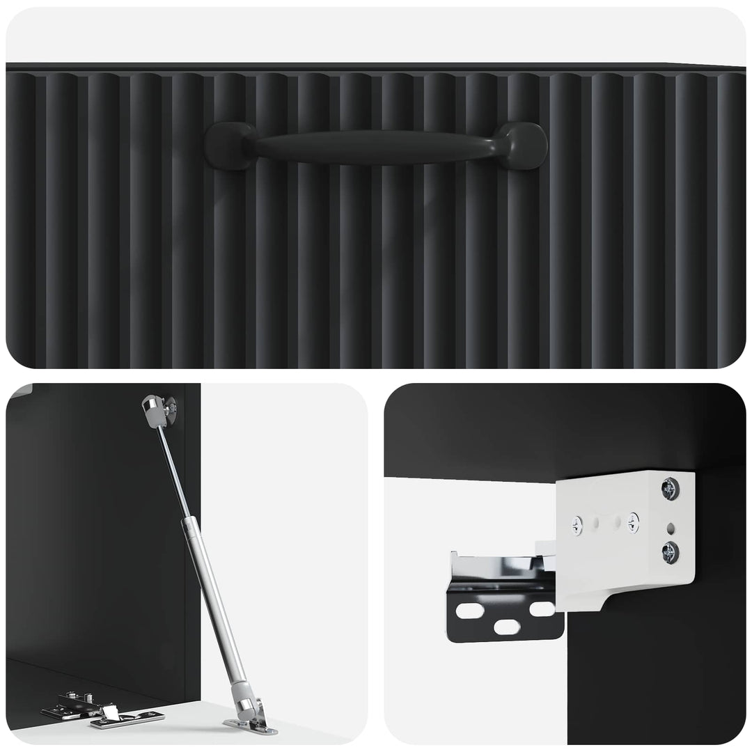 Væghængt TV-skab Sort 59,5 x 31 x 30 cm Konstrueret træ