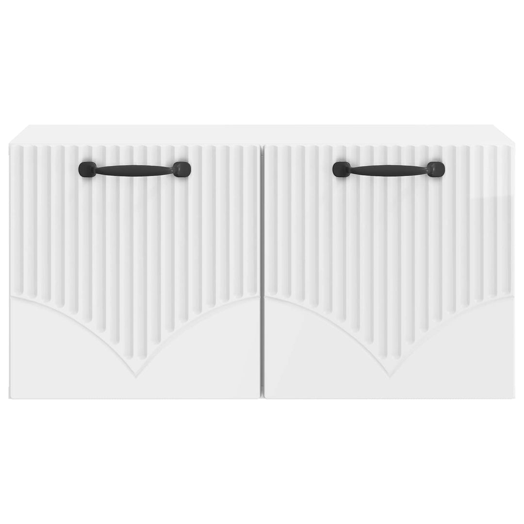 Væghængt TV-skab Vægmonteret Hvid højglans 59,5 x 31 x 30 cm