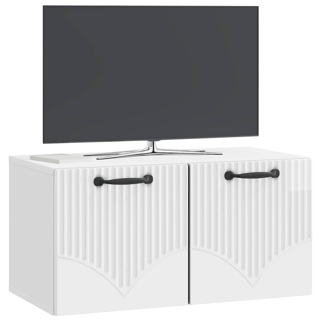 Væghængt TV-skab Vægmonteret Hvid højglans 59,5 x 31 x 30 cm