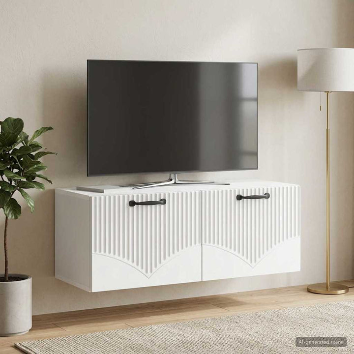 Væghængt TV-skab Hvid 78,5 x 31 x 30 cm Konstrueret træ