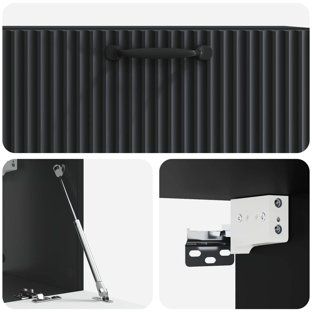 Væghængt TV-skab Sort 78,5 x 31 x 30 cm Konstrueret træ